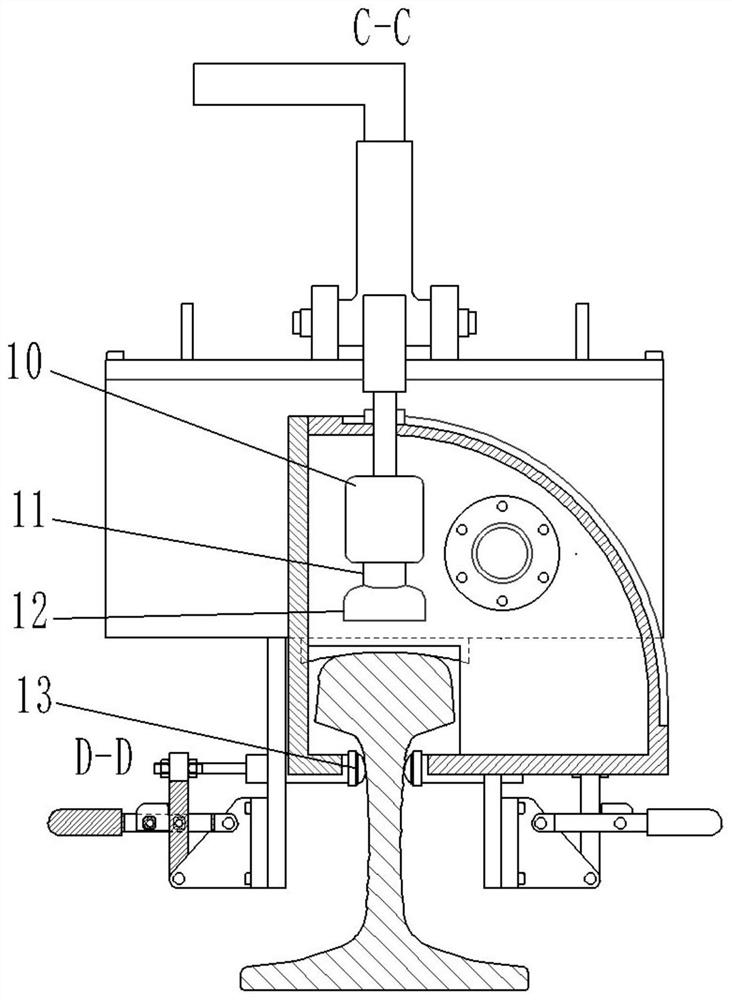 Fluorescence detection device and method for detecting coating effect of steel rail top friction regulator