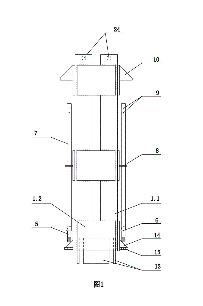 Abutting joint device of steel lattice column, and construction method of same