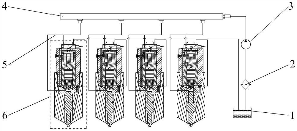 Modular diesel engine double-valve common rail system with flexible and adjustable oil injection rule