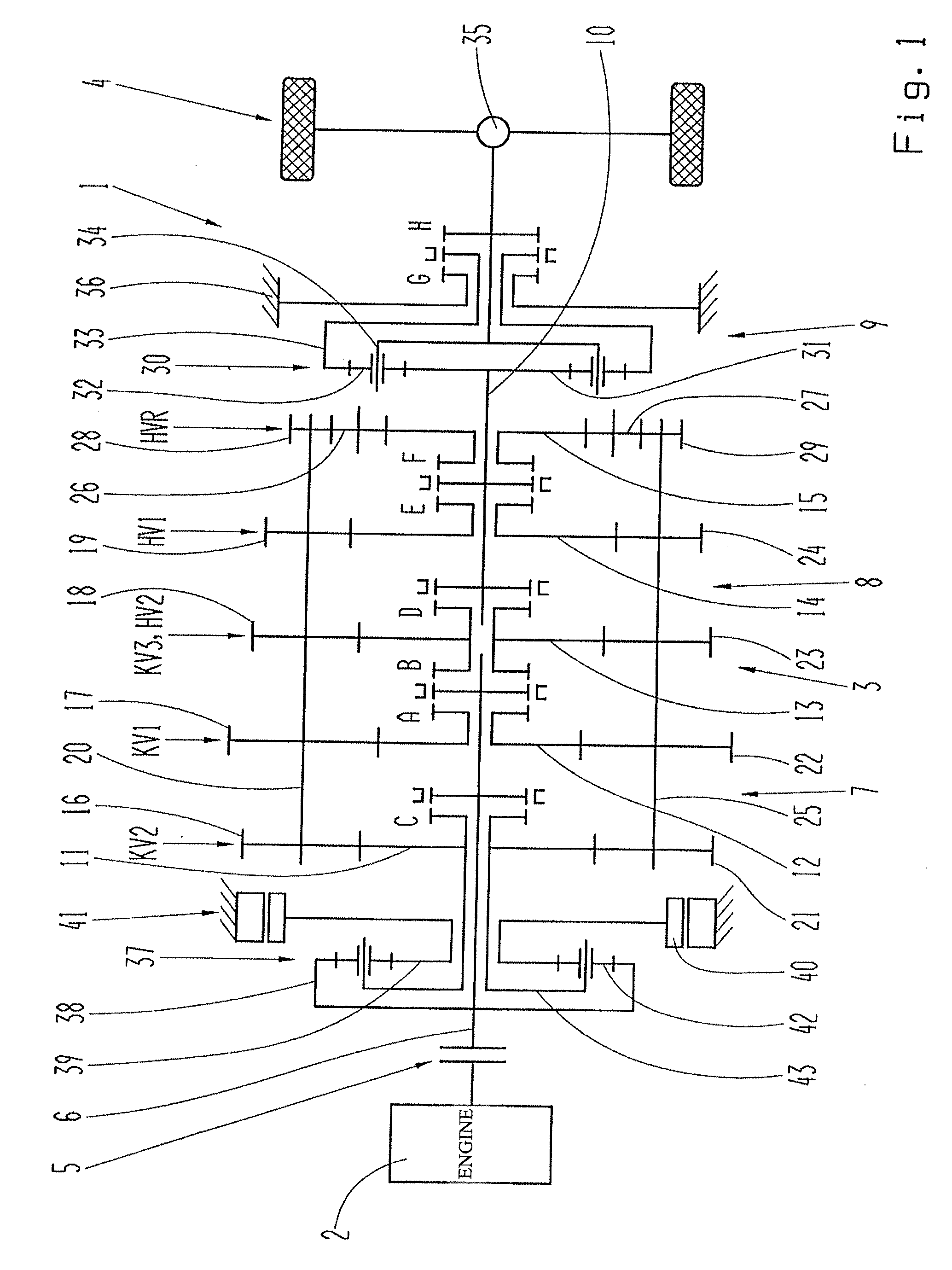 Range-change transmission with an electric engine