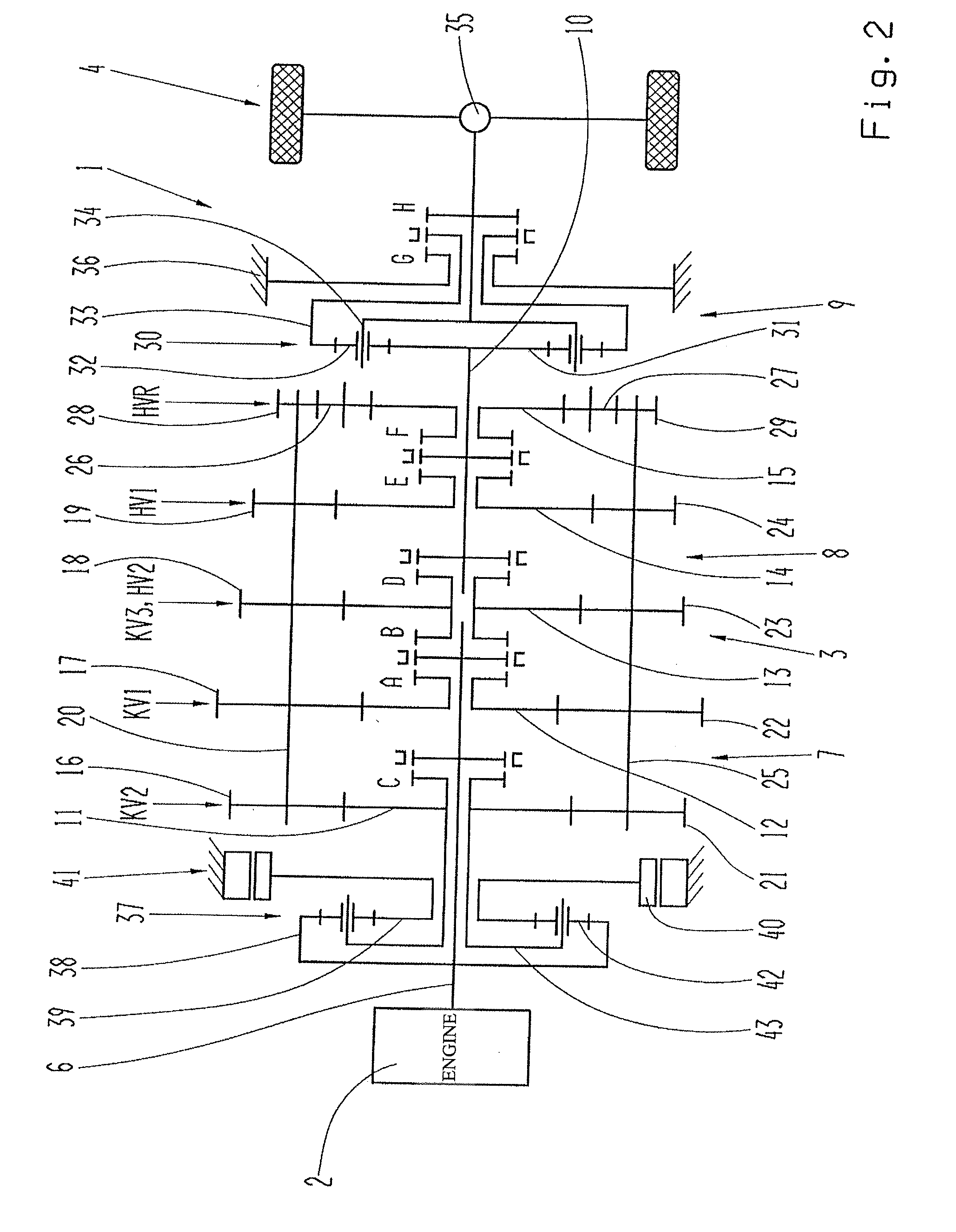 Range-change transmission with an electric engine