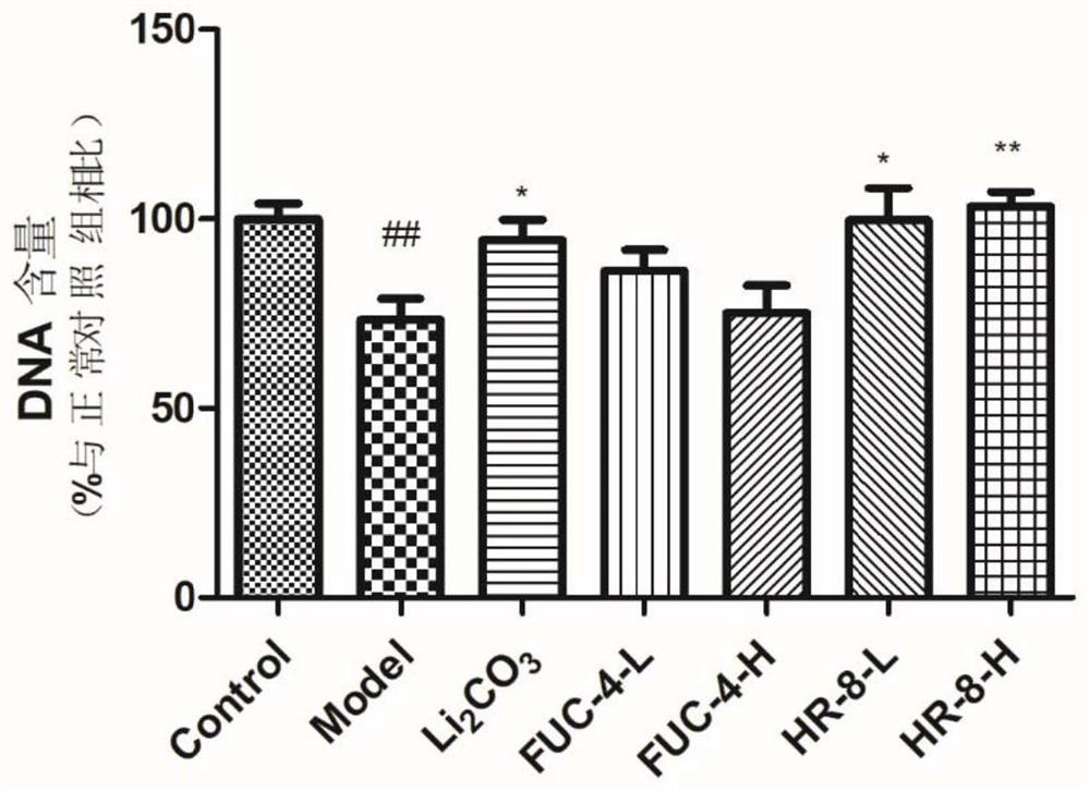 Sea antler fucoidan and application thereof in preparation of medicines and functional products for preventing and treating leucopenia