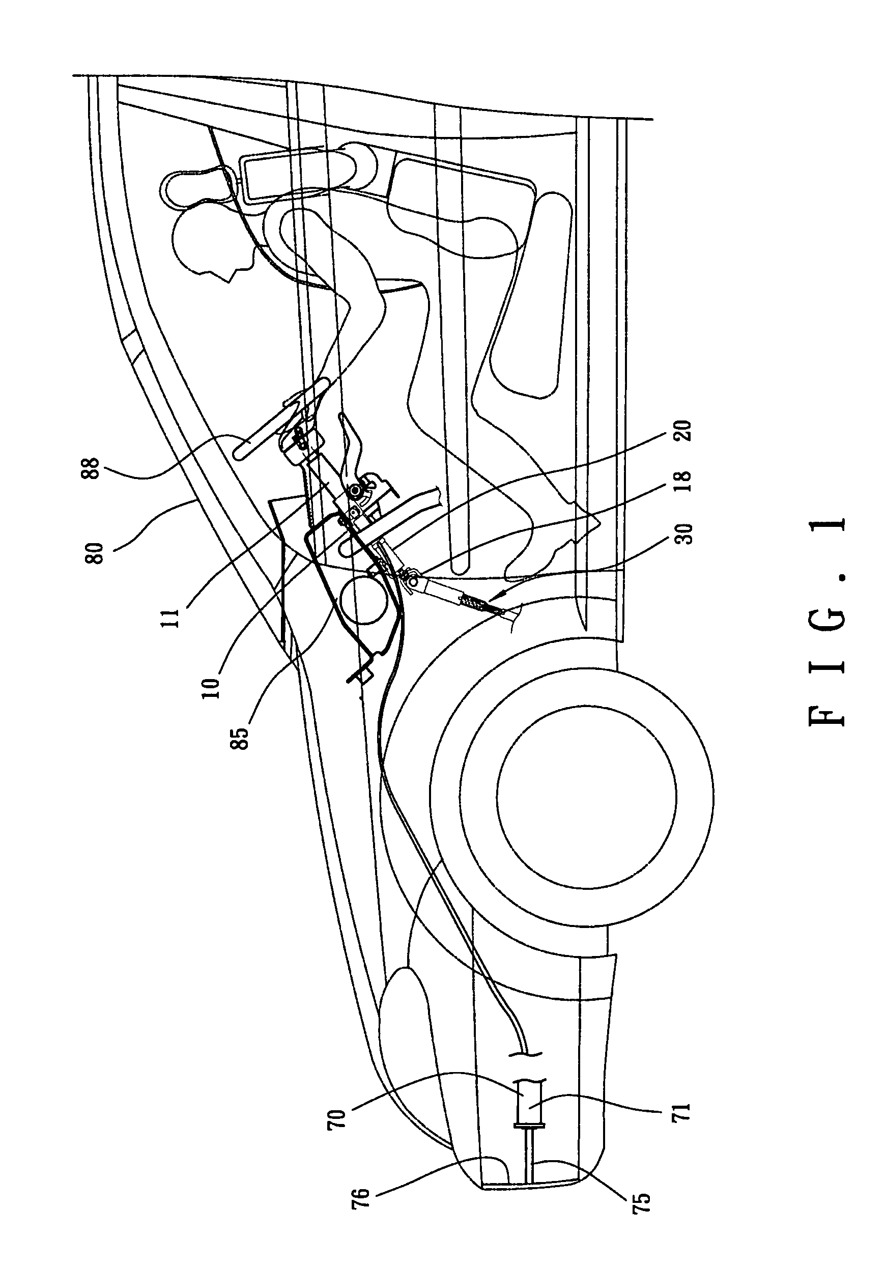 Retractable steering mechanism