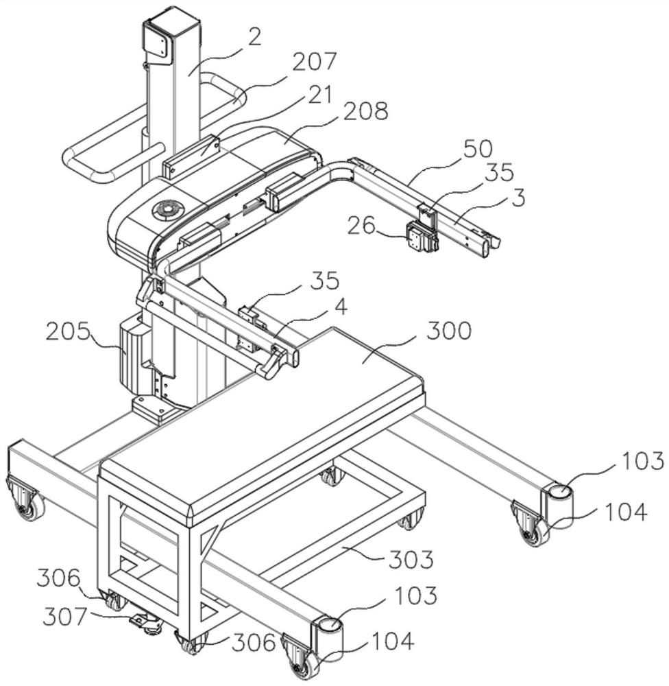 Multifunctional passive following hanging bracket