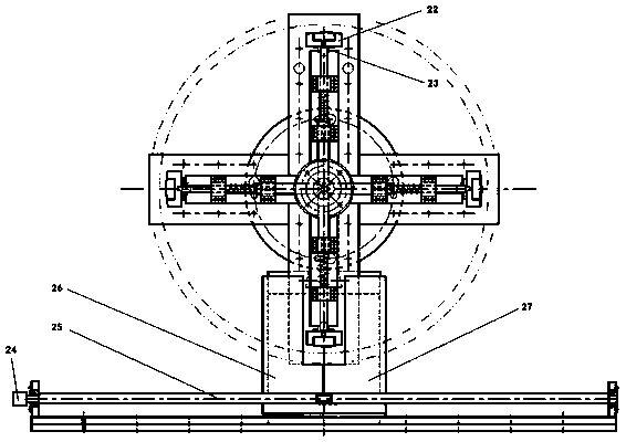 Axial moving adjusting system for cylindrical welding part on welding roller frame