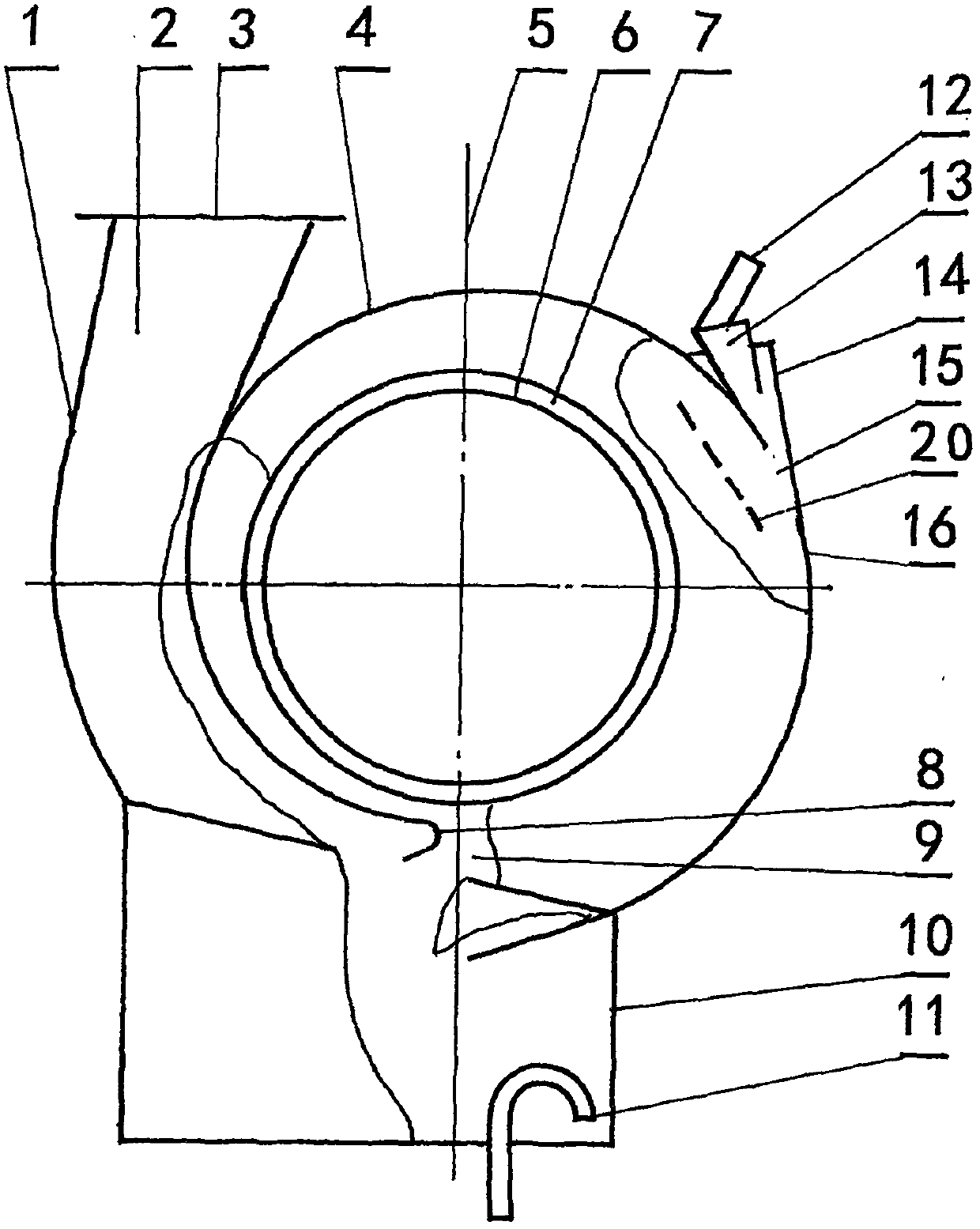 Centrifugal fan provided with centrifugal force separation device