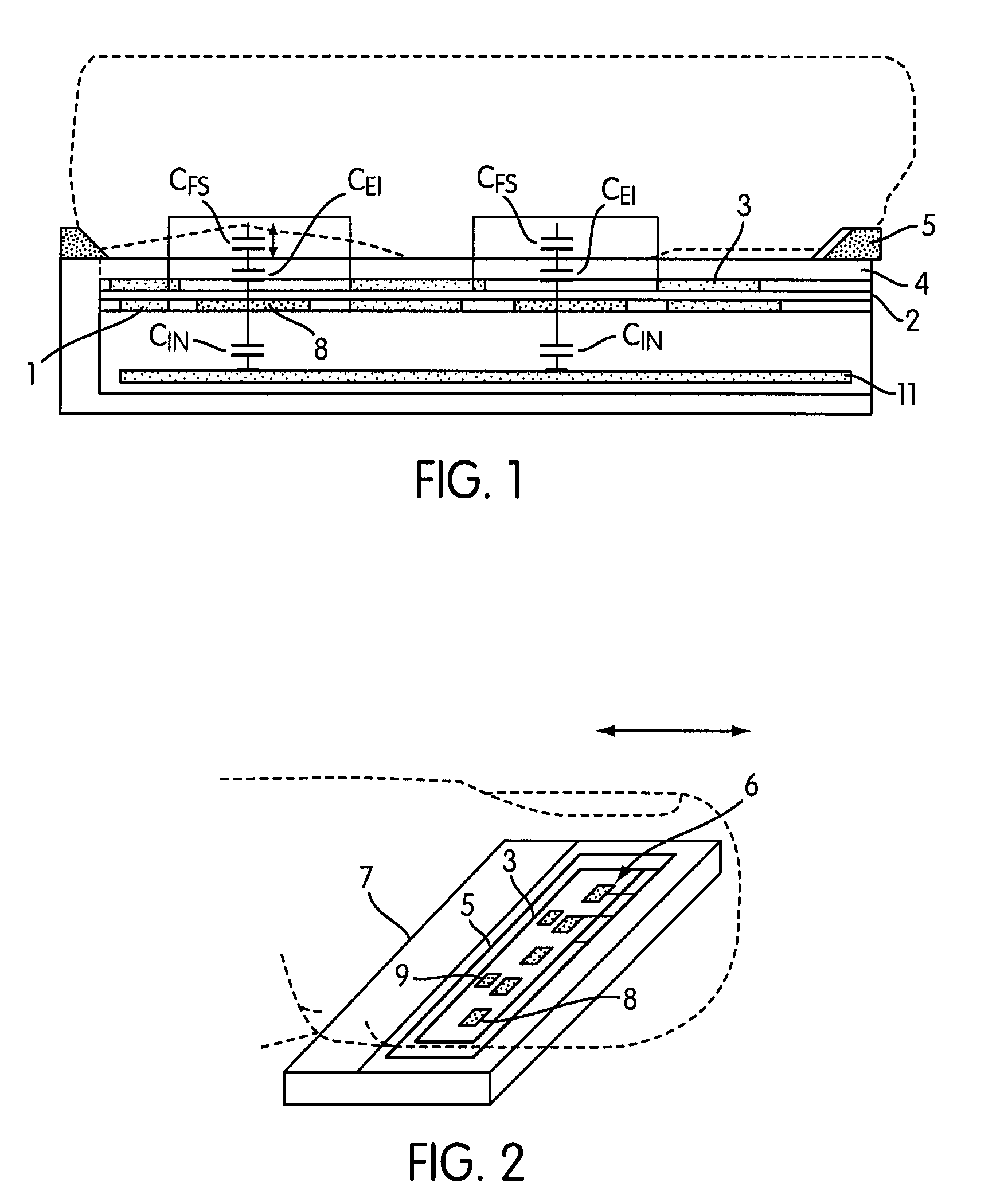 Miniature sensor chip, especially for finger print sensors