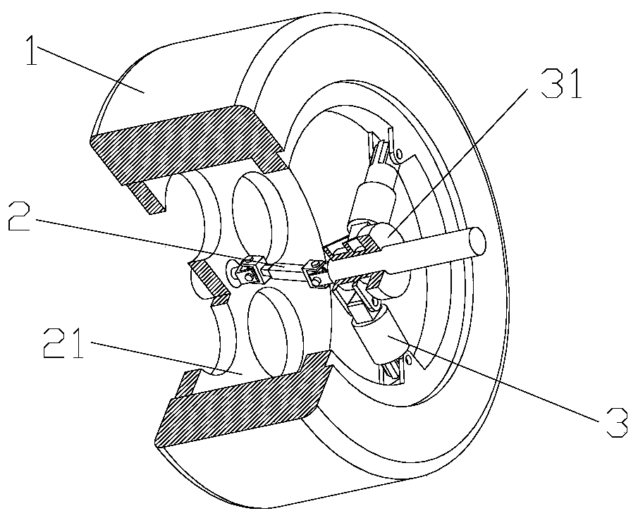 Wheel with variable center position applied to robot and method for adjusting center position