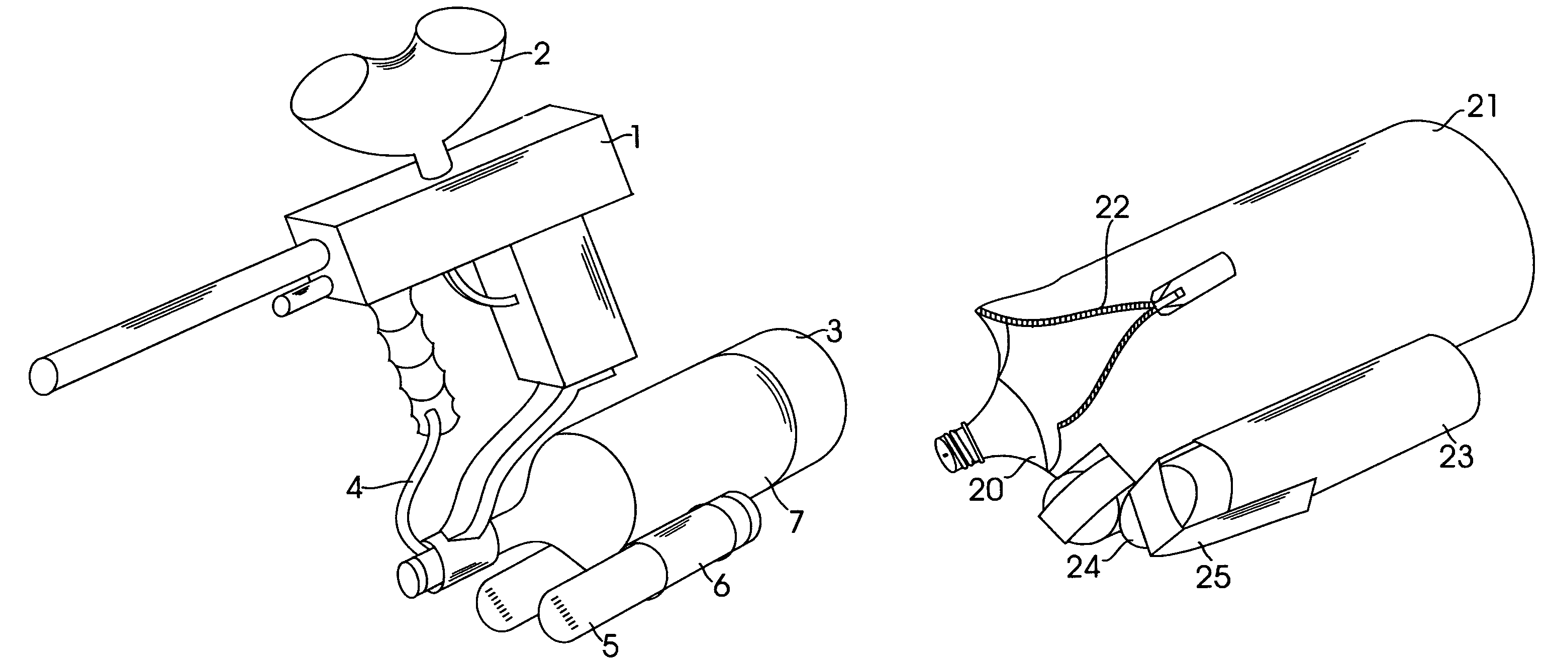 Paintball pod tank harness