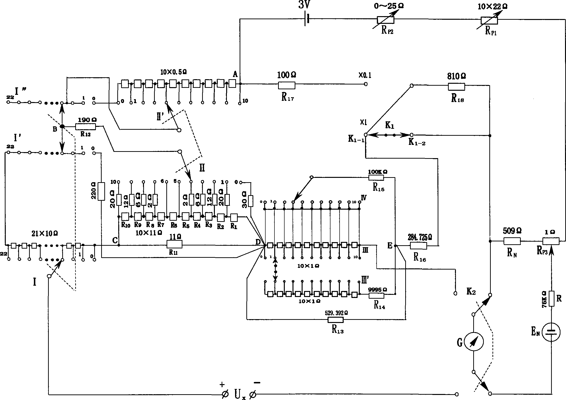 Two-range DC potentiometer