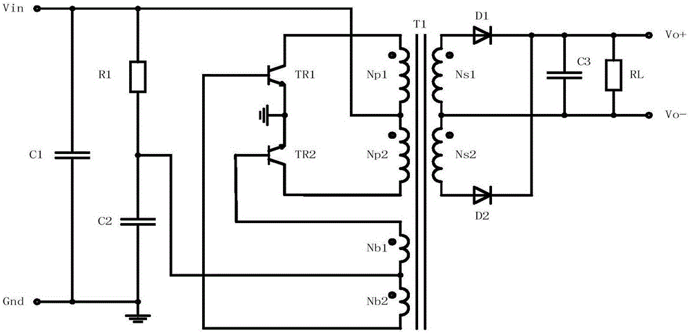 Transistor drive control method of push-pull converter and controller thereof