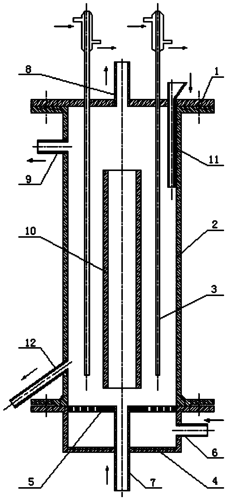 Heat pipe heat-transfer type gas-liquid-solid three-phase circulation flow reactor