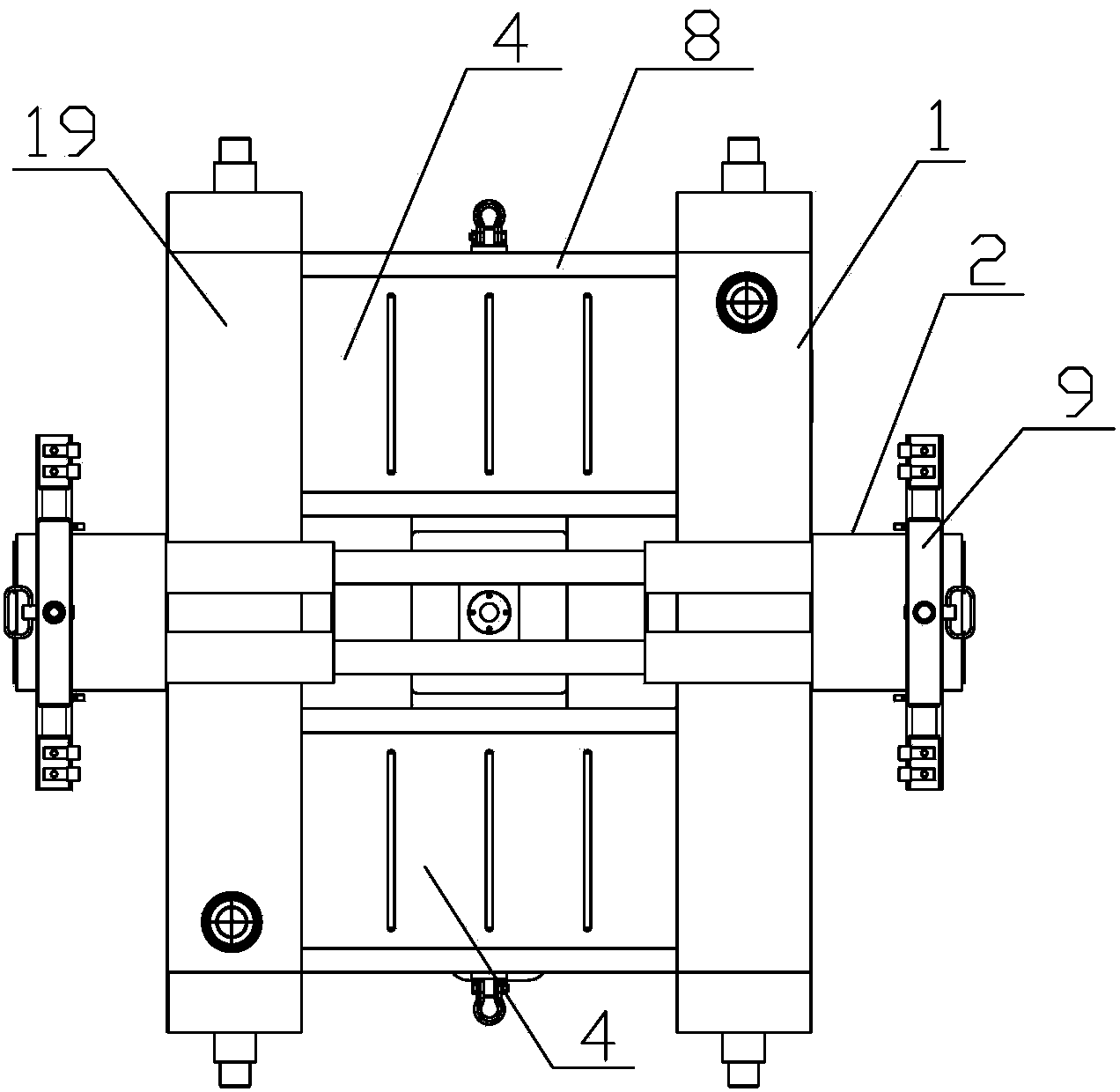 Width-adjustable dynamic process bogie for bullet train