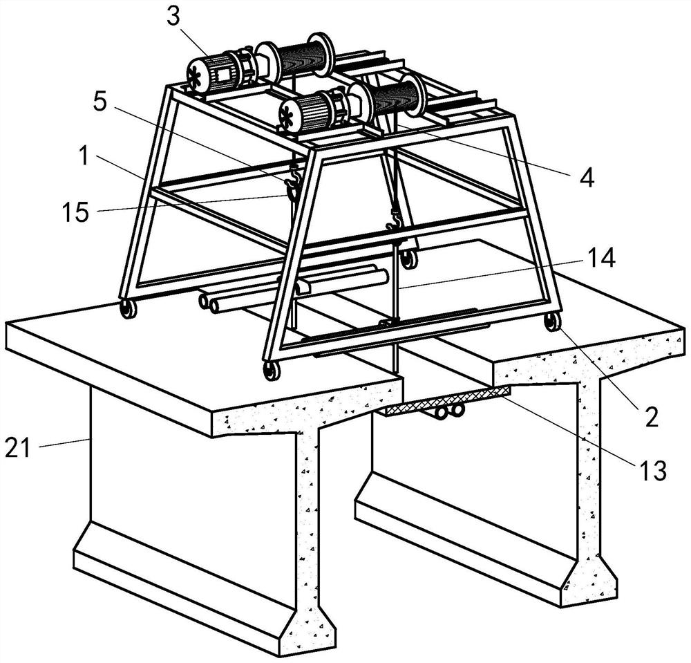 Elevating and installing method and device for T beam wet joint formwork