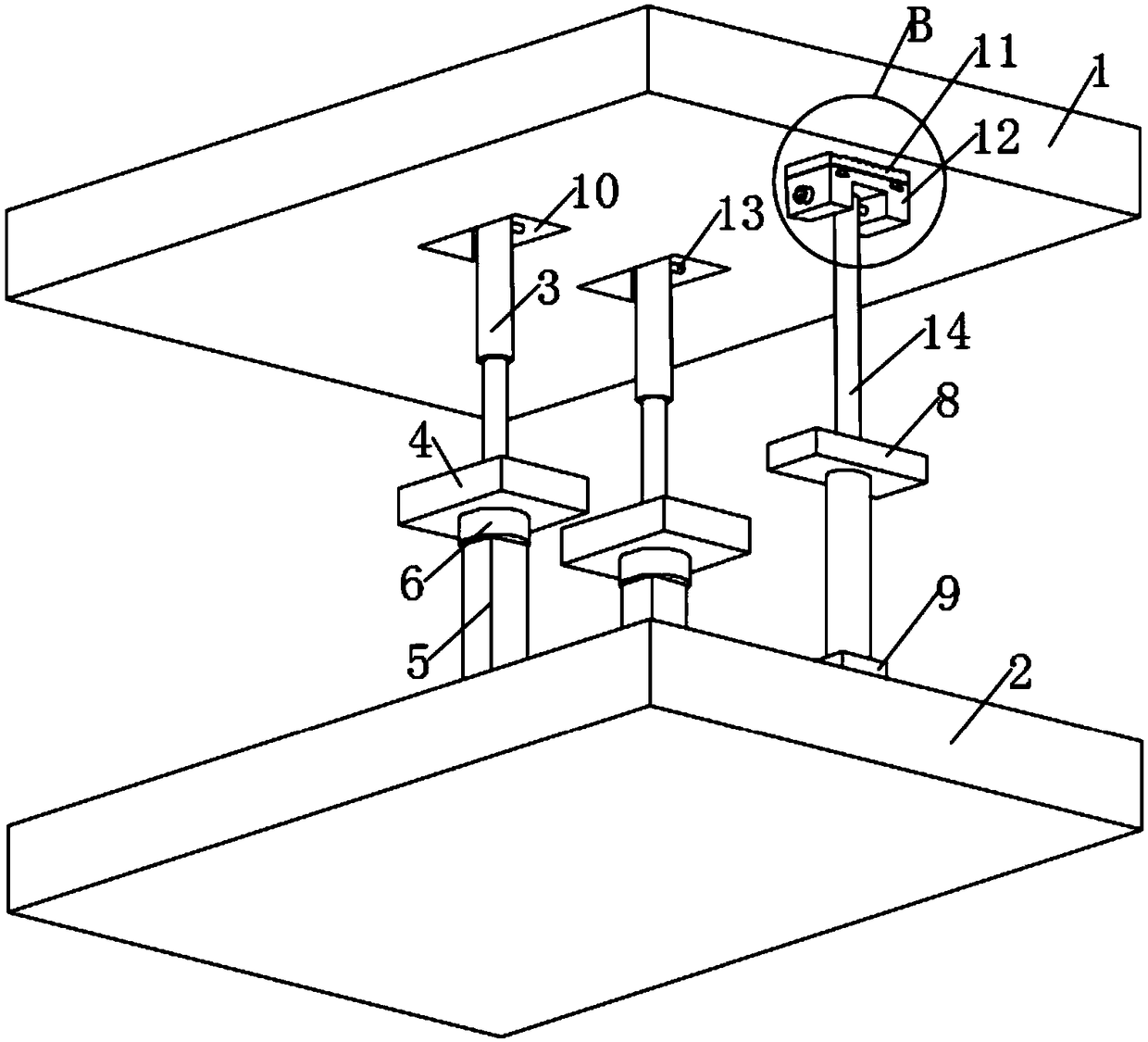 Spinning machine frame with low production cost and convenient adjustment