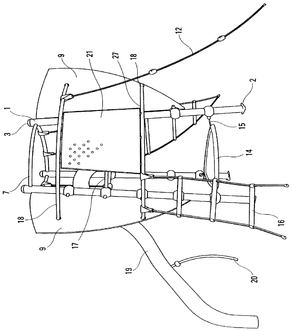 Playground equipment comprising upright posts