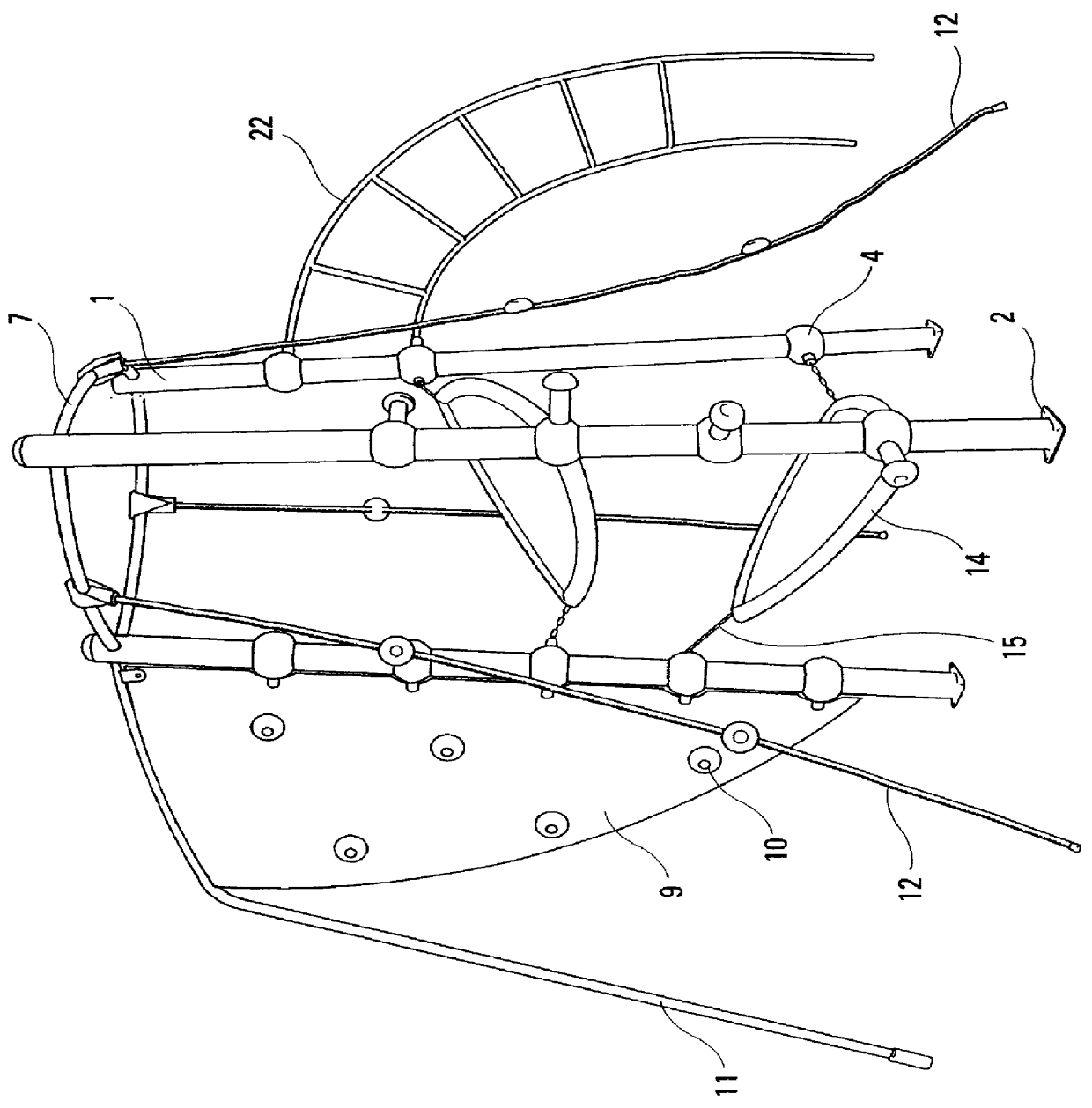 Playground equipment comprising upright posts