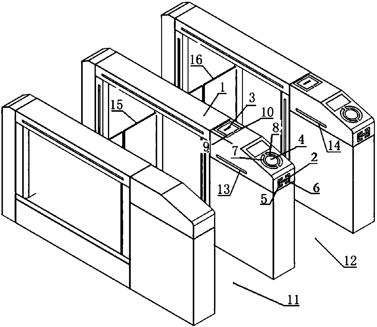 Channel management equipment for passing through left and right ticket checks and a method for passing through left and right ticket checks