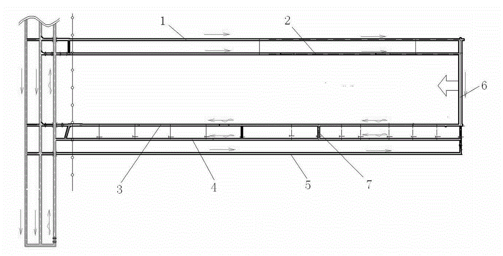 Stope face parallel dual-U-type roadway