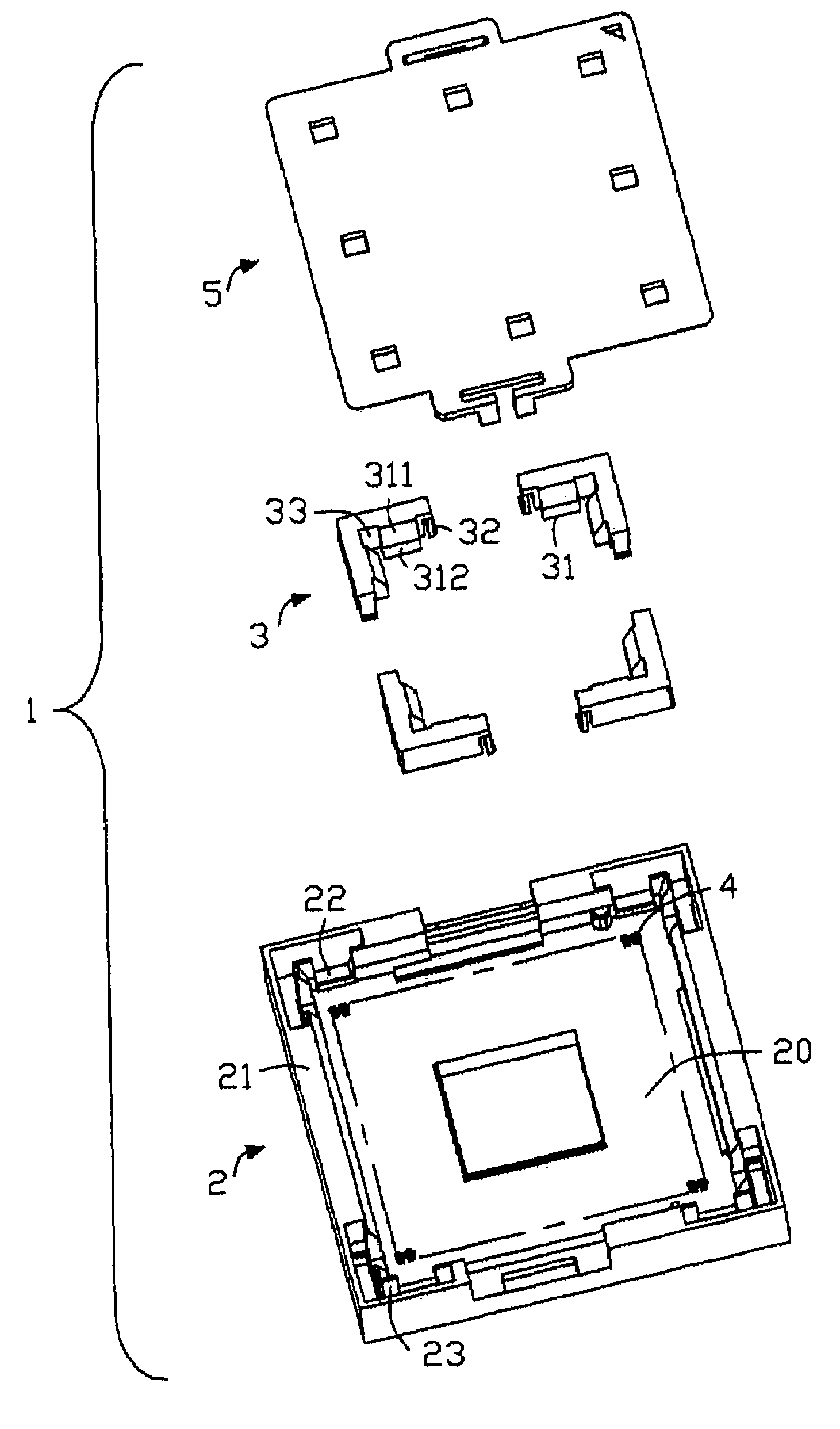 Land grid array connector with reinforcement stiffener