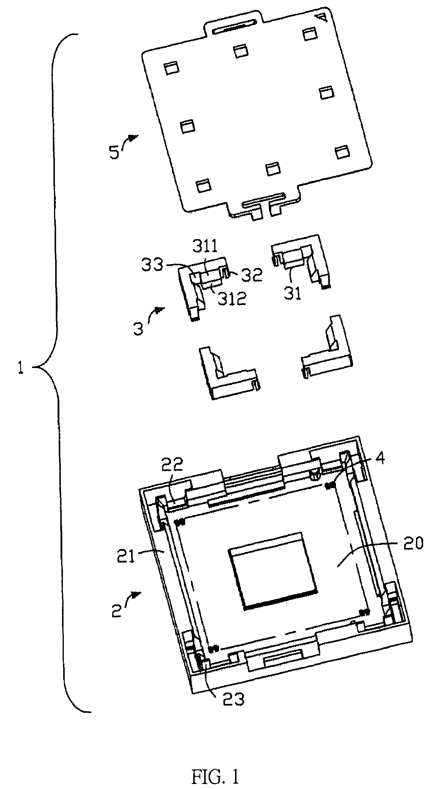 Land grid array connector with reinforcement stiffener