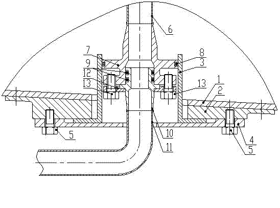 Sealing structure for case-penetrating pipelines