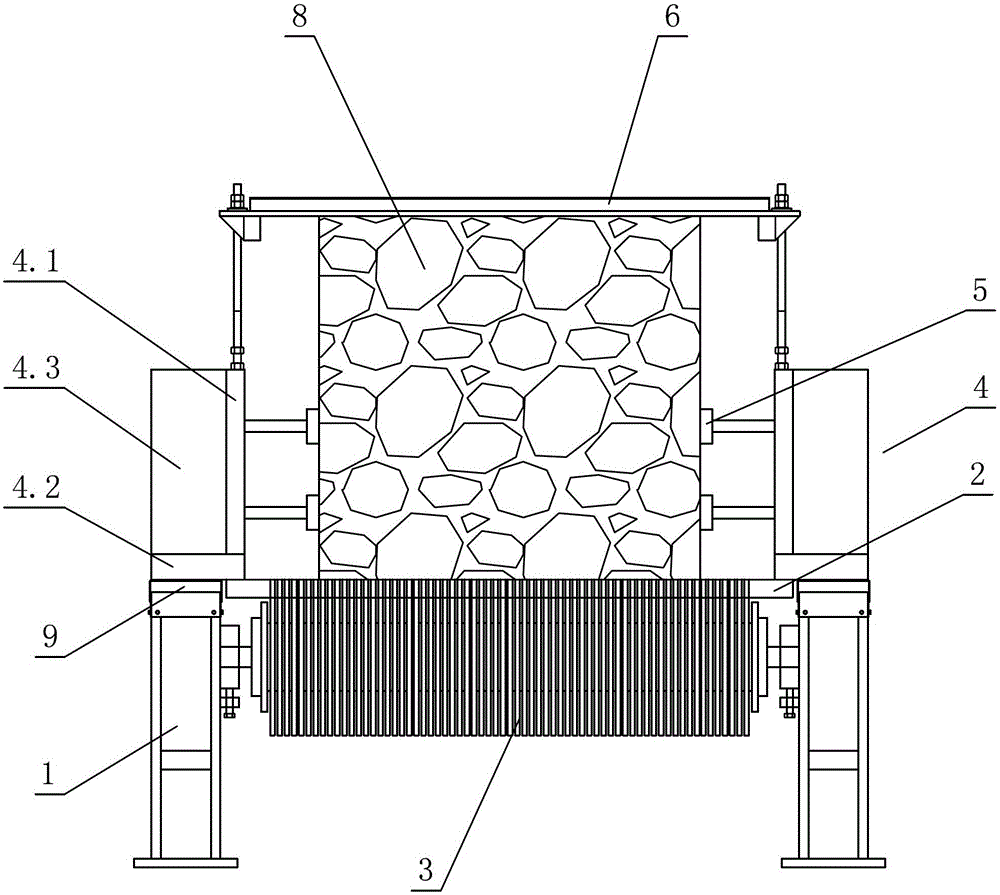 Stone compaction mechanism of stone saw machine