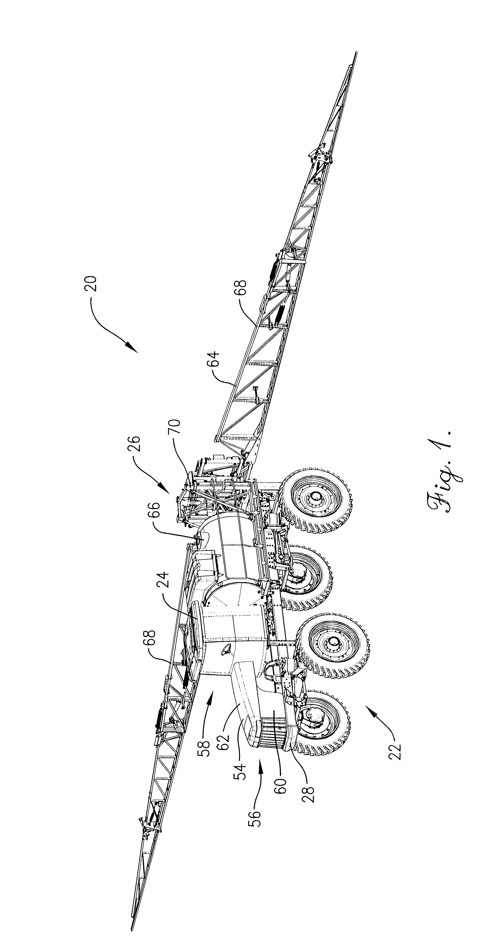 Adjustable height device for high clearance vehicle