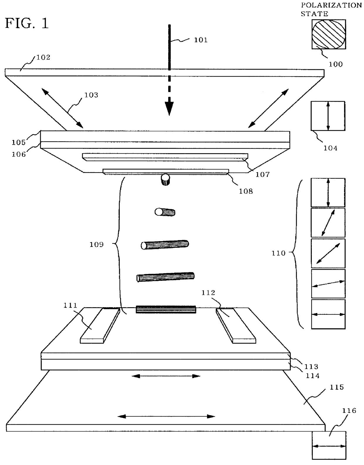 In plane switching LCD with 3 electrode on bottom substrate and 1 on top substrate