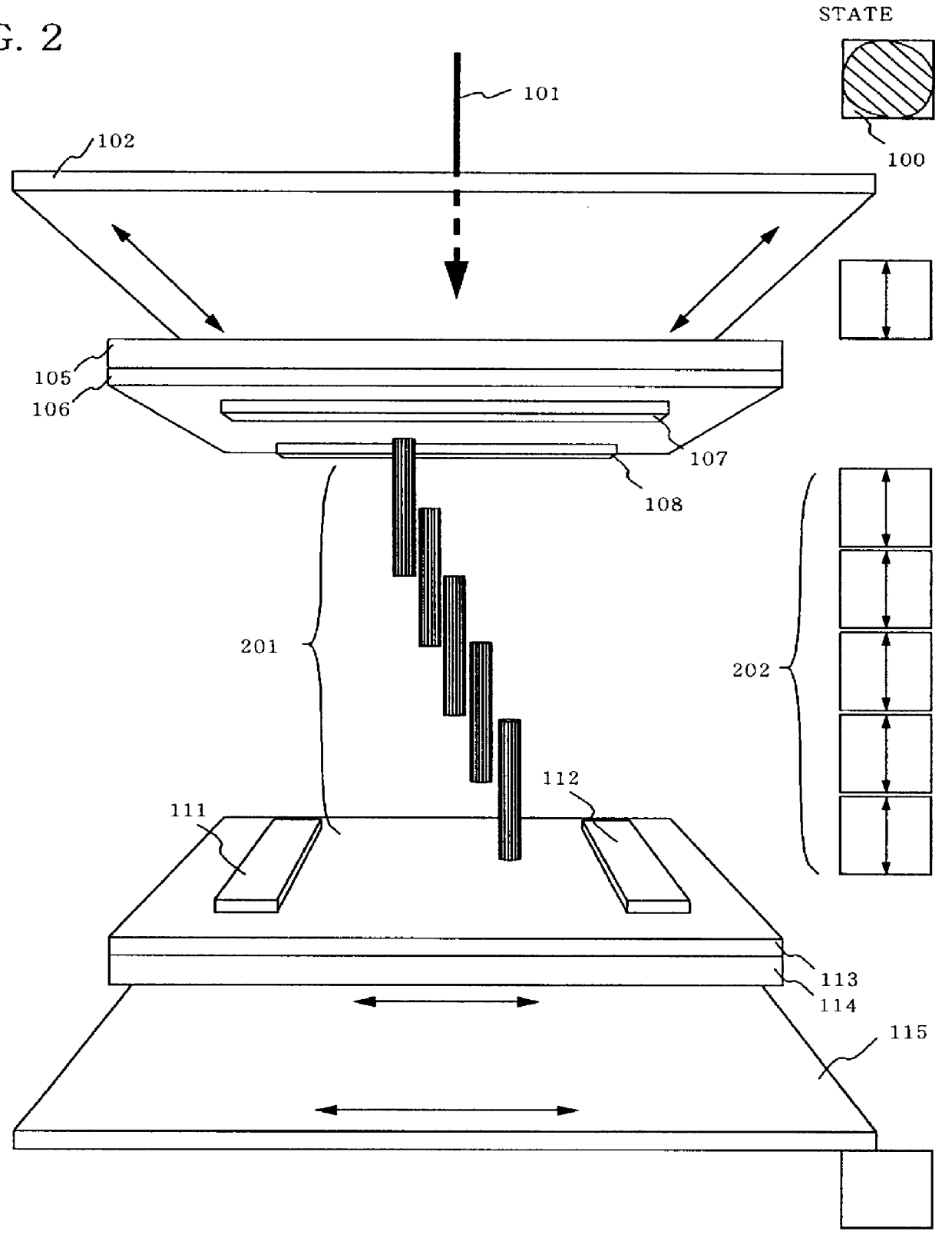 In plane switching LCD with 3 electrode on bottom substrate and 1 on top substrate