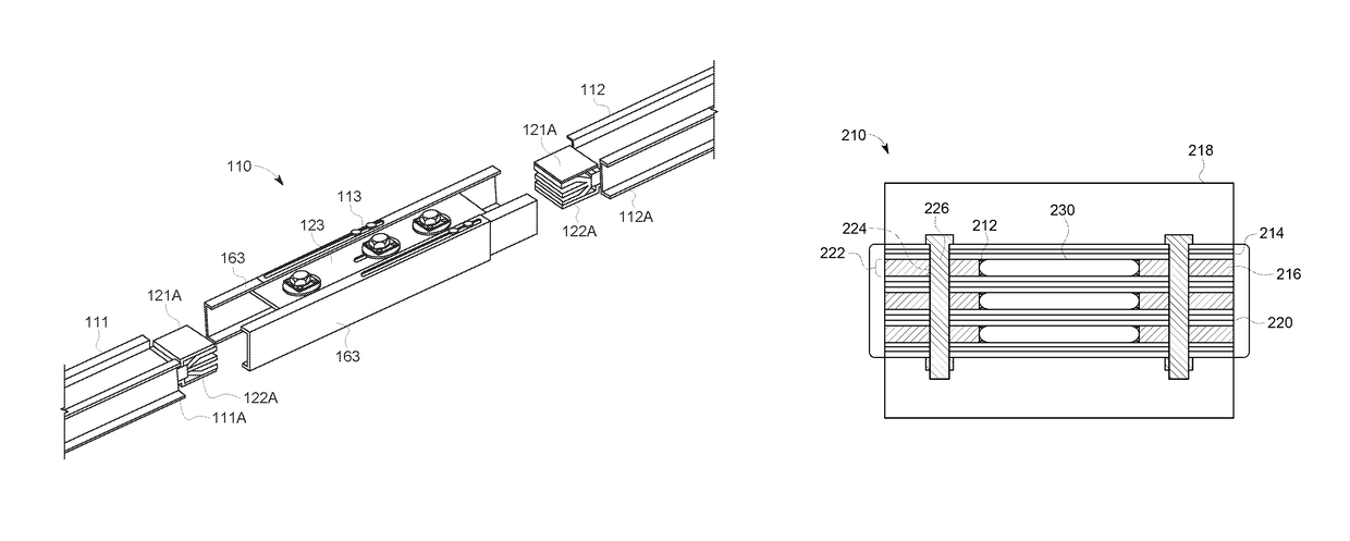 Electrical busway joint with laminated bracing system