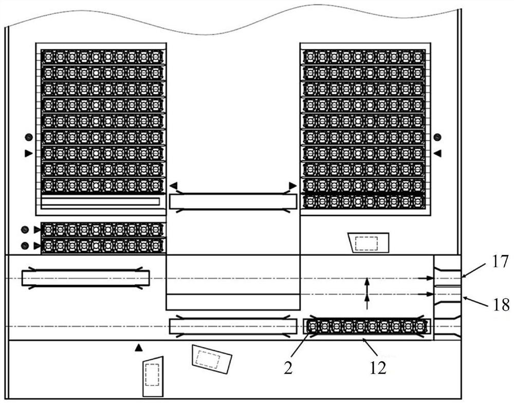 Sample rack carrying transport device and sample rack transport method