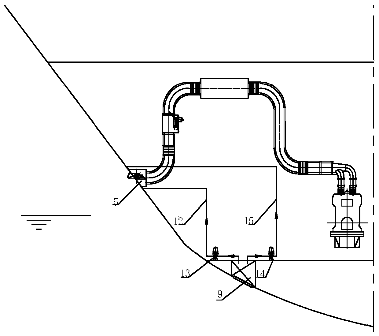 Marine exhaust pipeline system