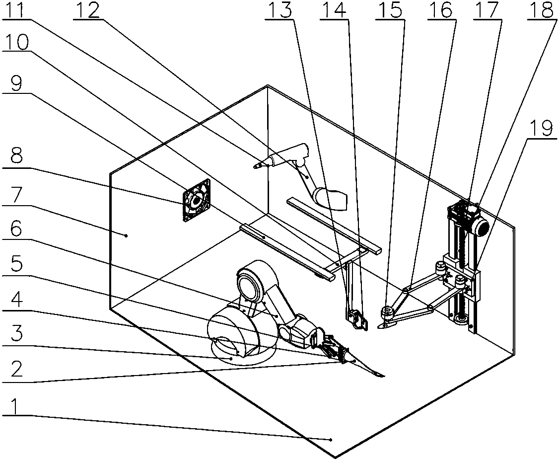 Laser shock peening device of airplane blade tenon