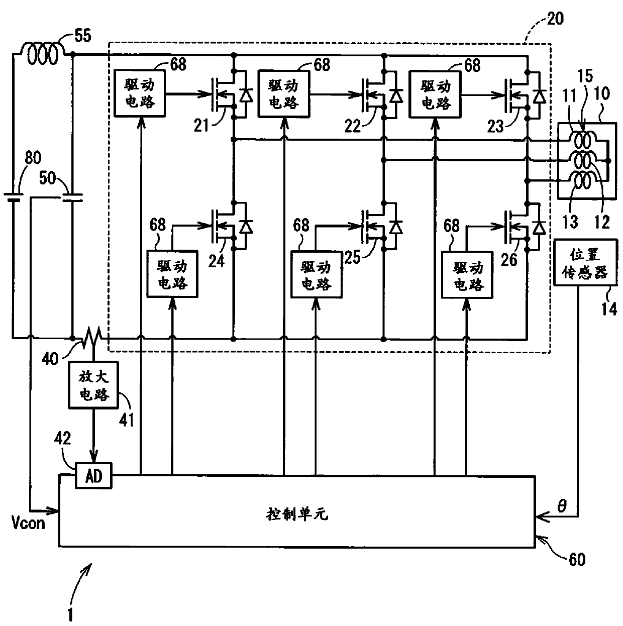 Power conversion equipment and electric power steering equipment having power conversion equipment