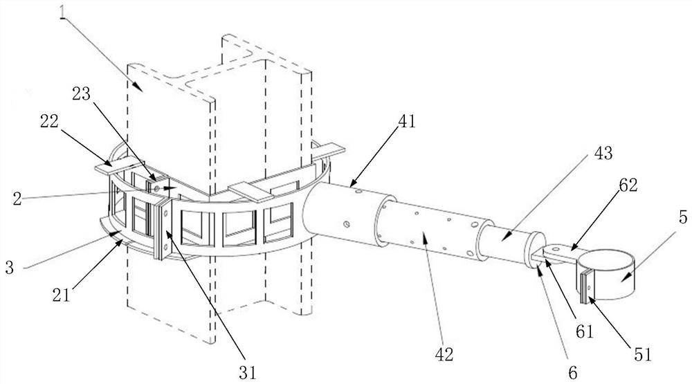 Holding clamp type radiation source adjusting support and method