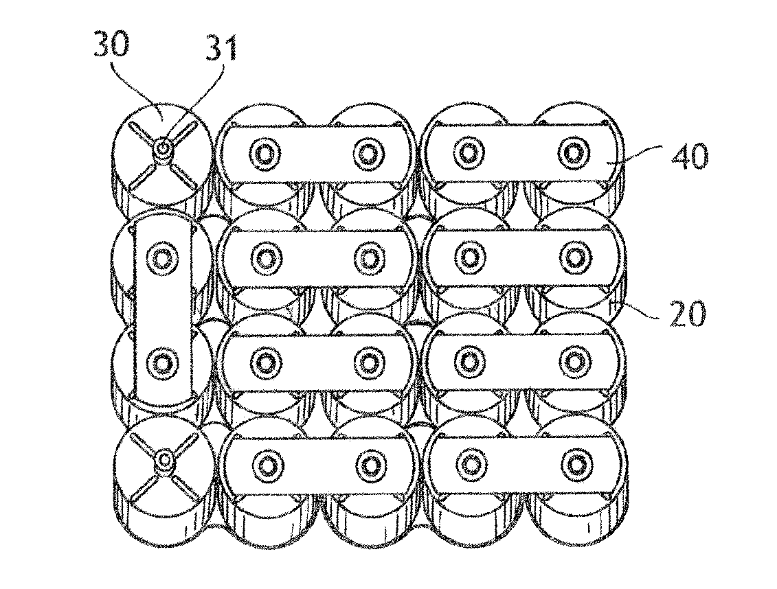 Module for electrical energy storage assemblies having a flat connecting strip