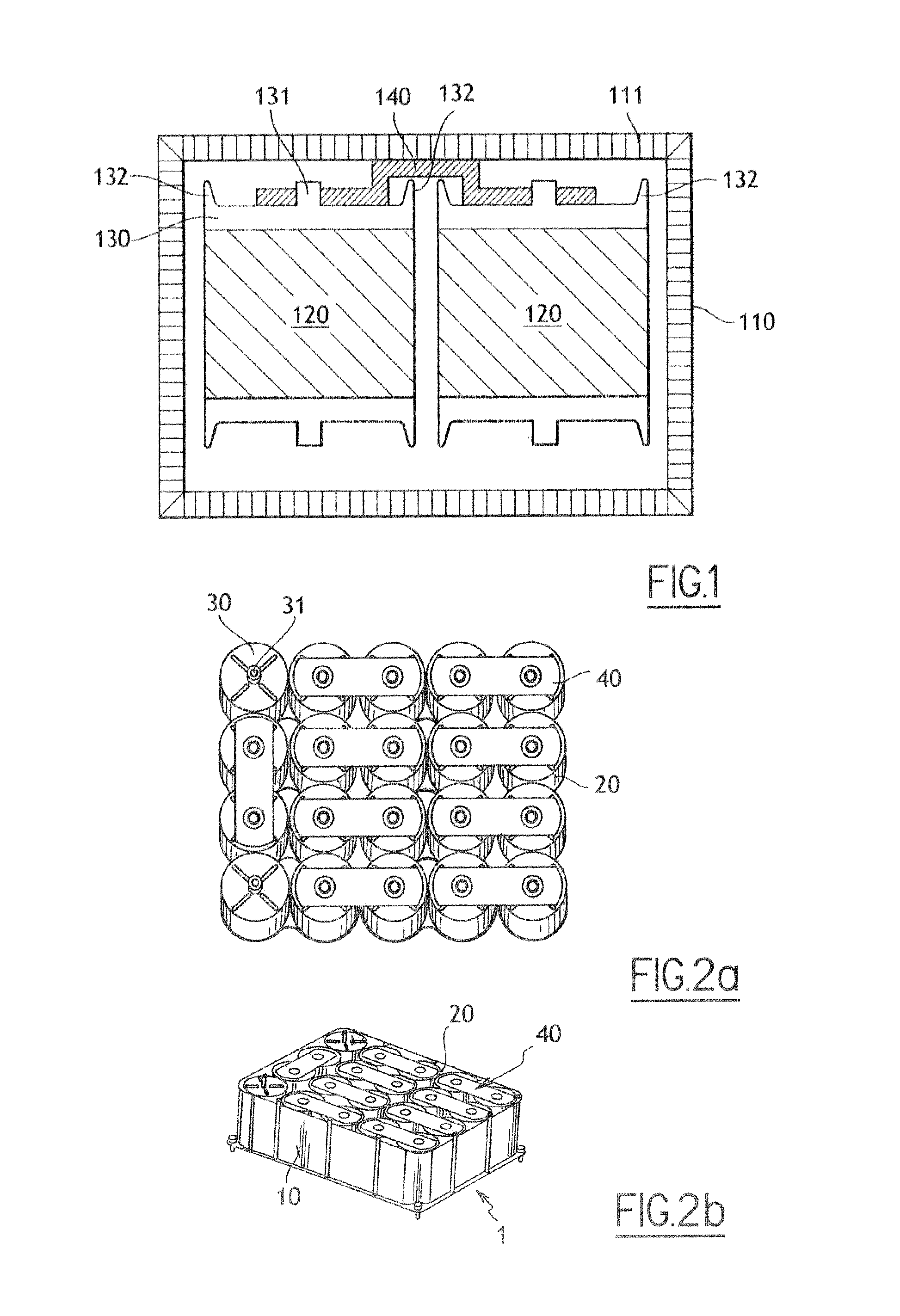 Module for electrical energy storage assemblies having a flat connecting strip