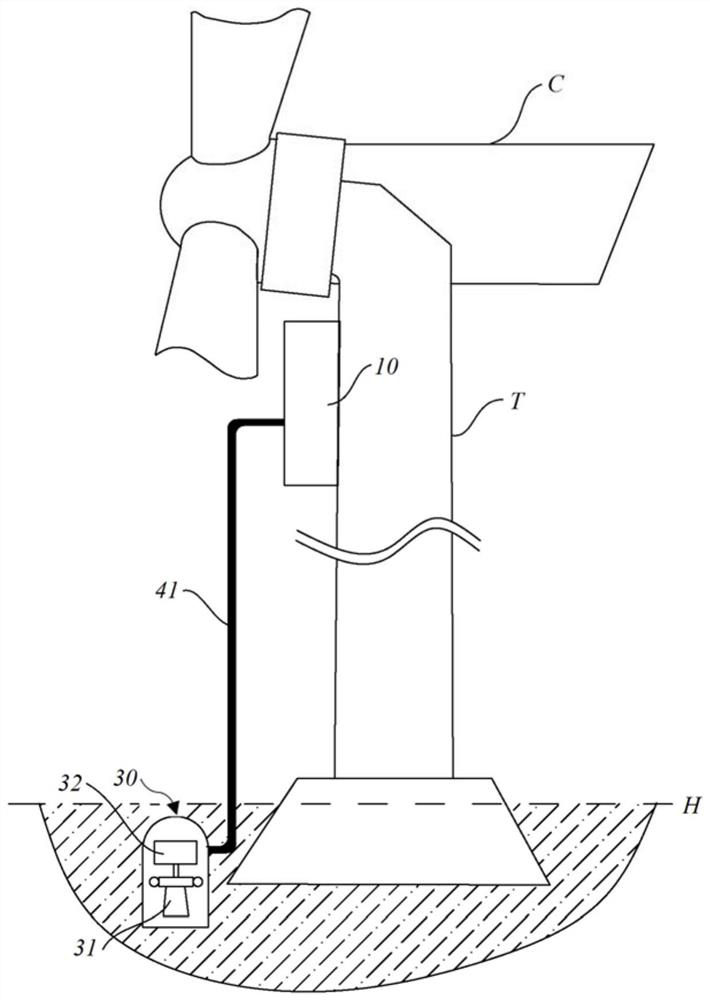 Energy storage system and energy storage method for offshore wind turbines