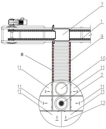 Method and device for capturing complex flue gas on smelting pot surface