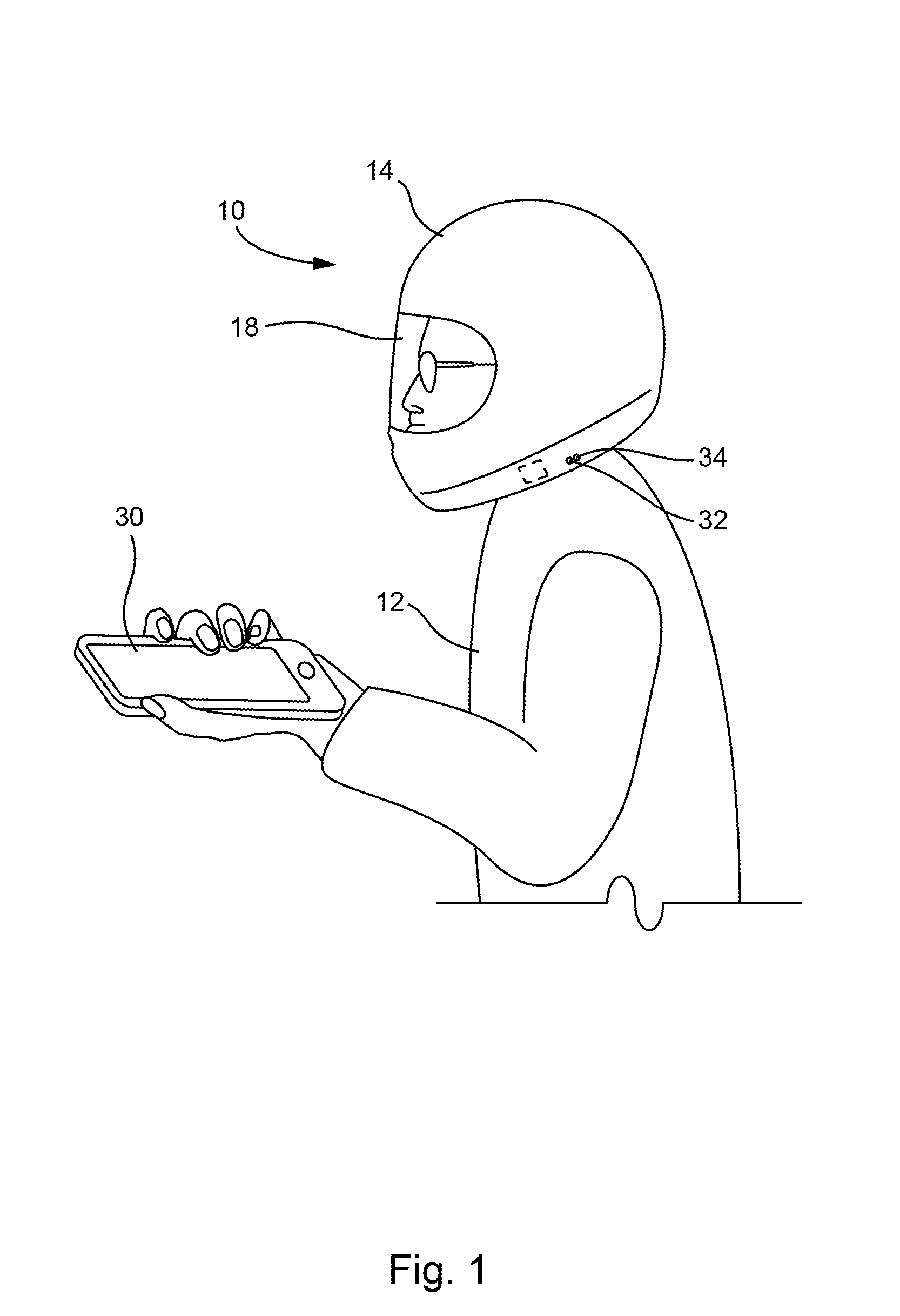 Smart helmet with mobile communicator integration