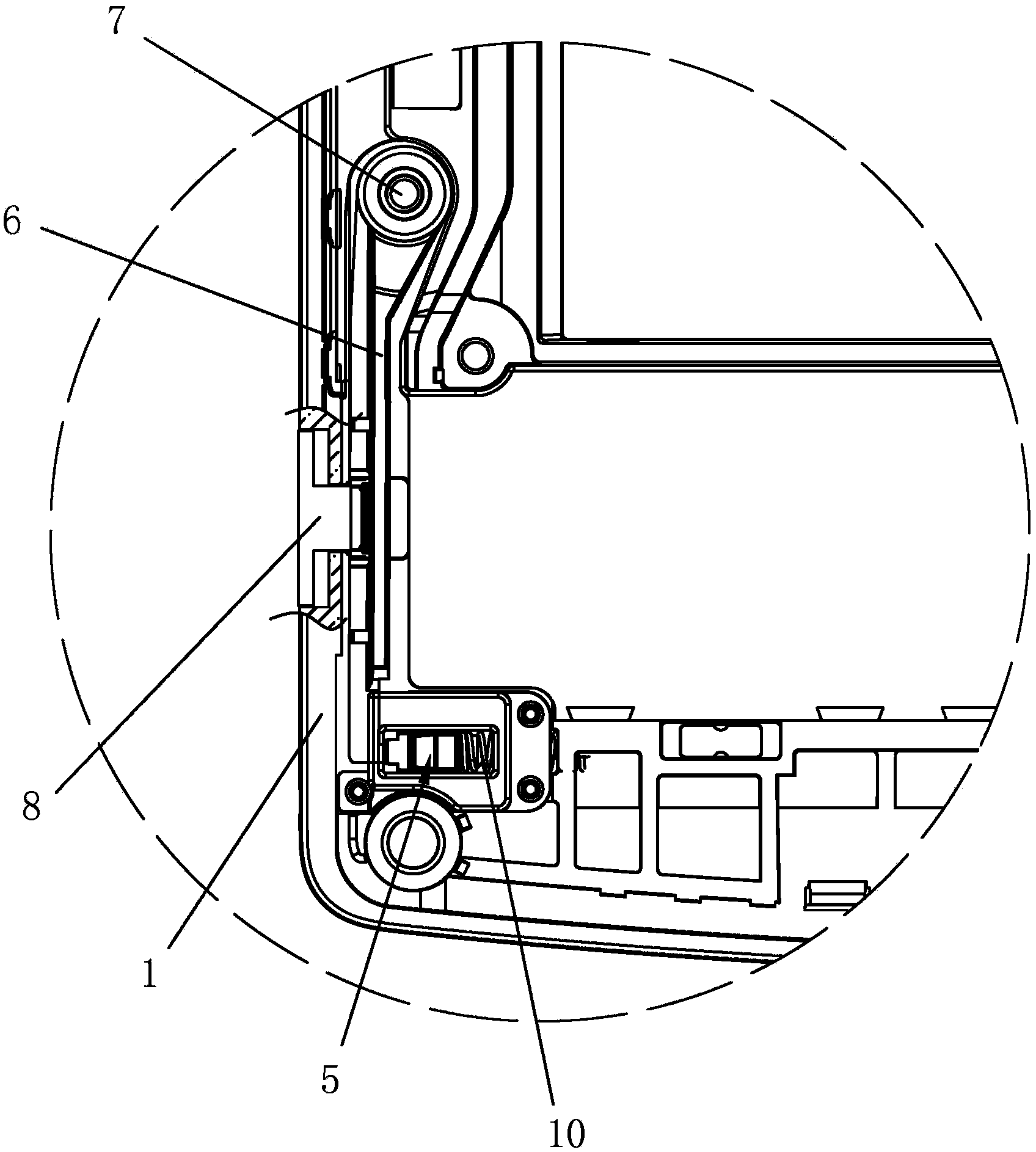 Rod-thumbing cover opening structure for battery cover