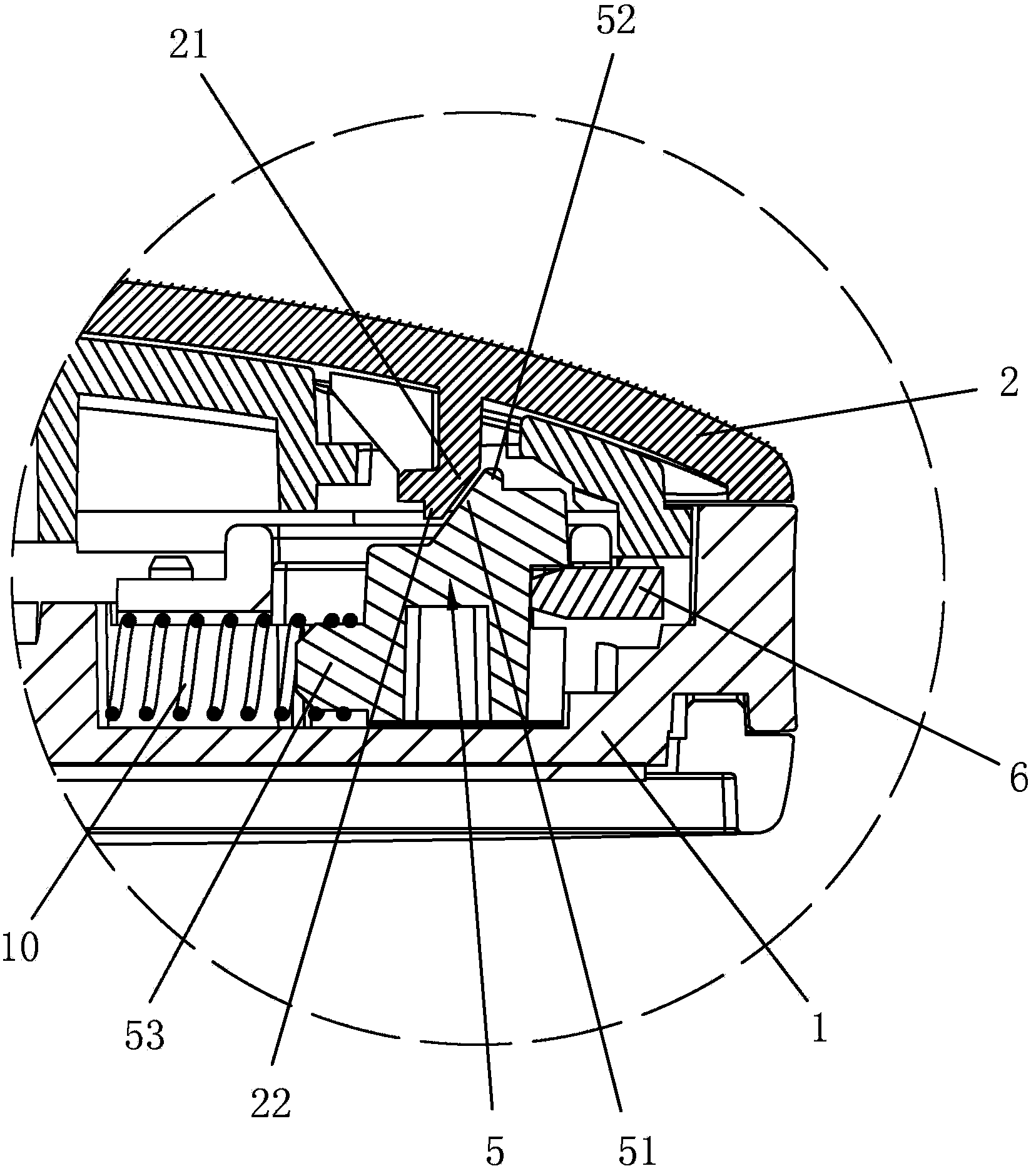 Rod-thumbing cover opening structure for battery cover