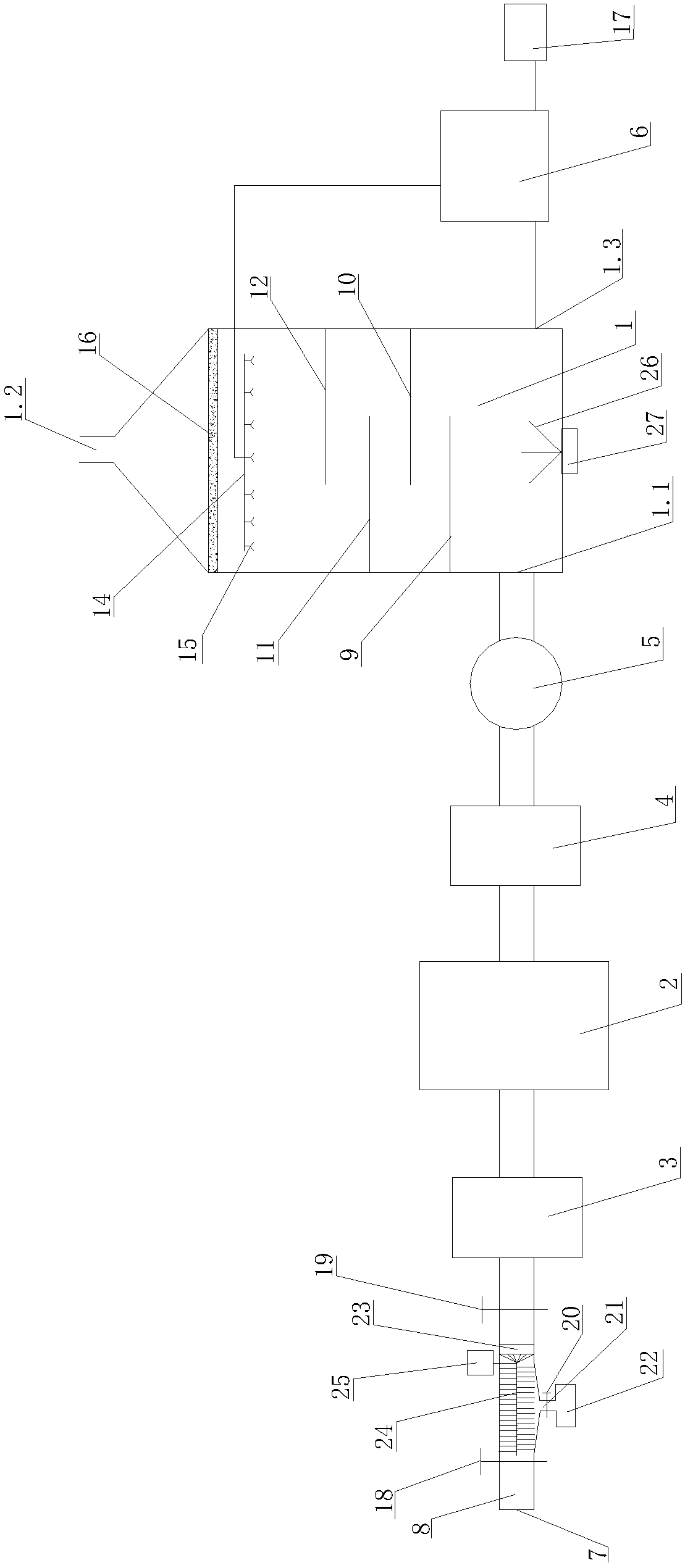 Low-temperature desulfurization and denitration device for flue gas