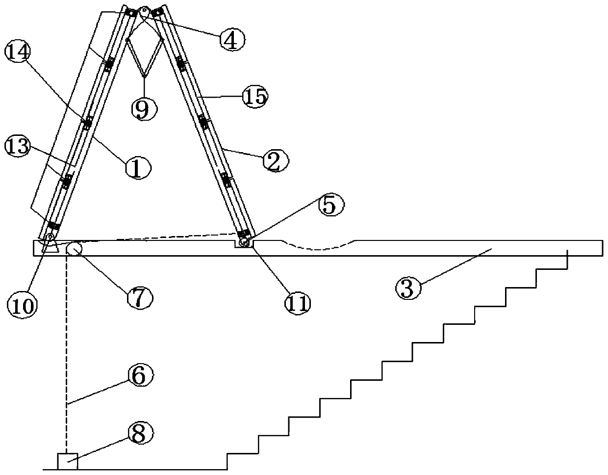 Landscape elevator escape door opening method