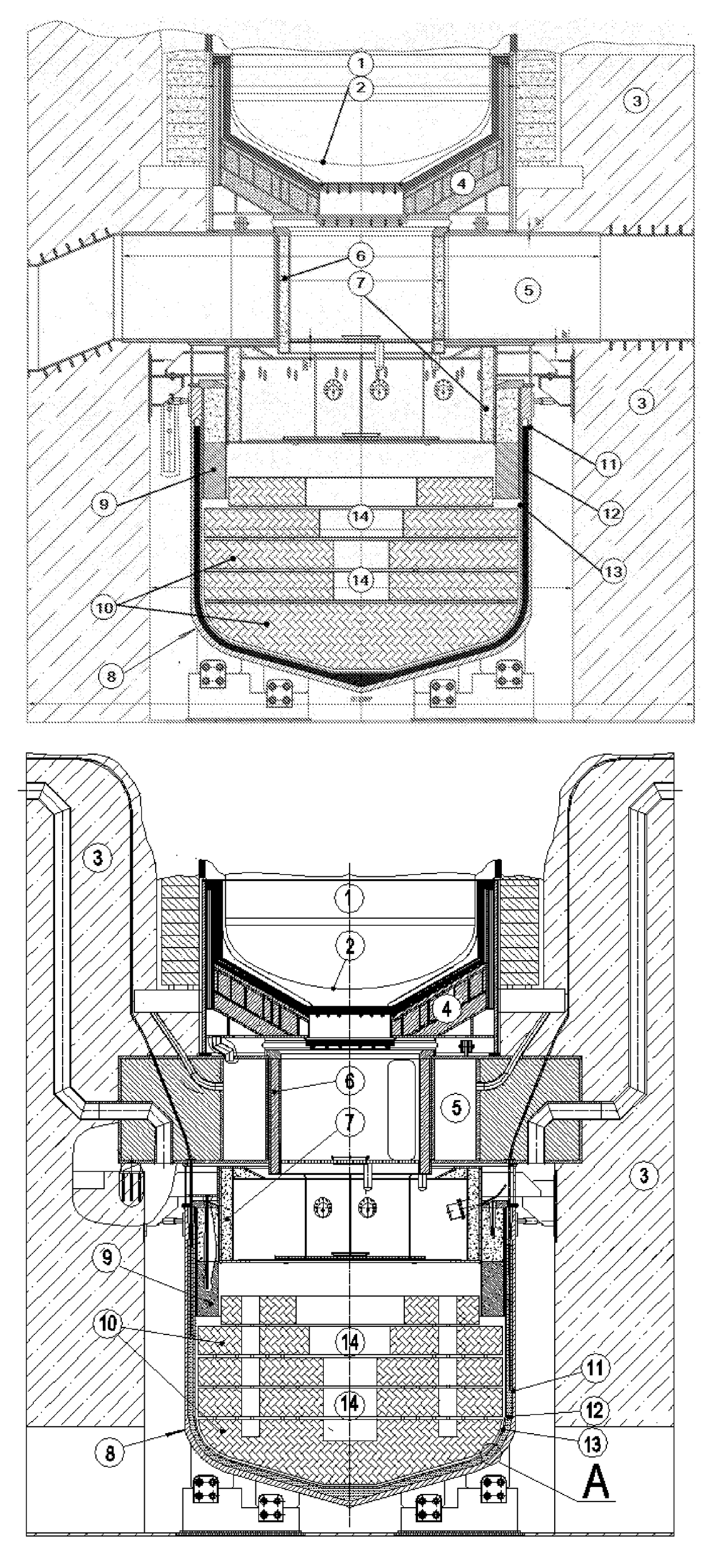 Water-Cooled Water-Moderated Nuclear Reactor Core Melt Cooling and Confinement System