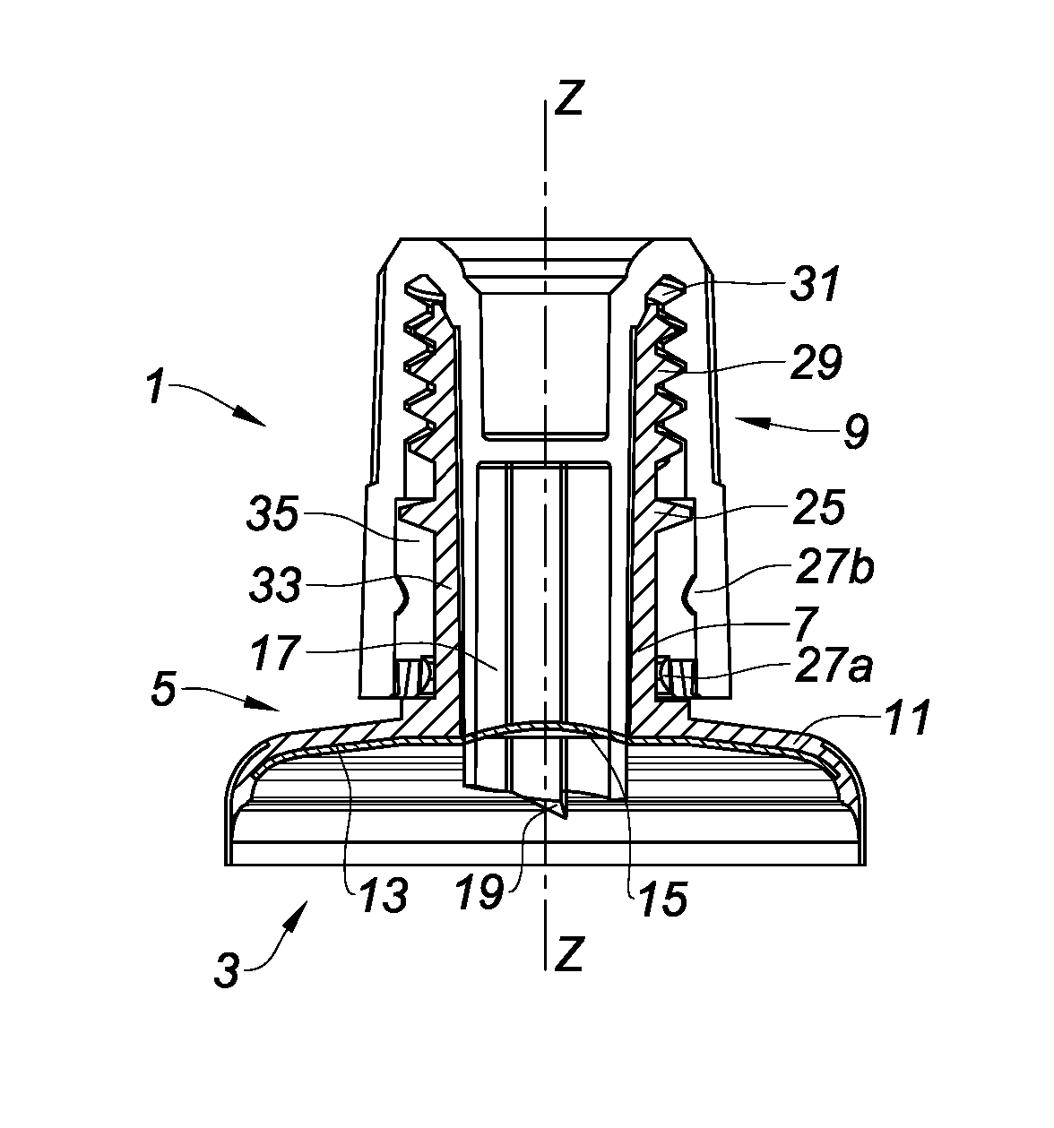 Perforating cap, particularly for a flexible tube