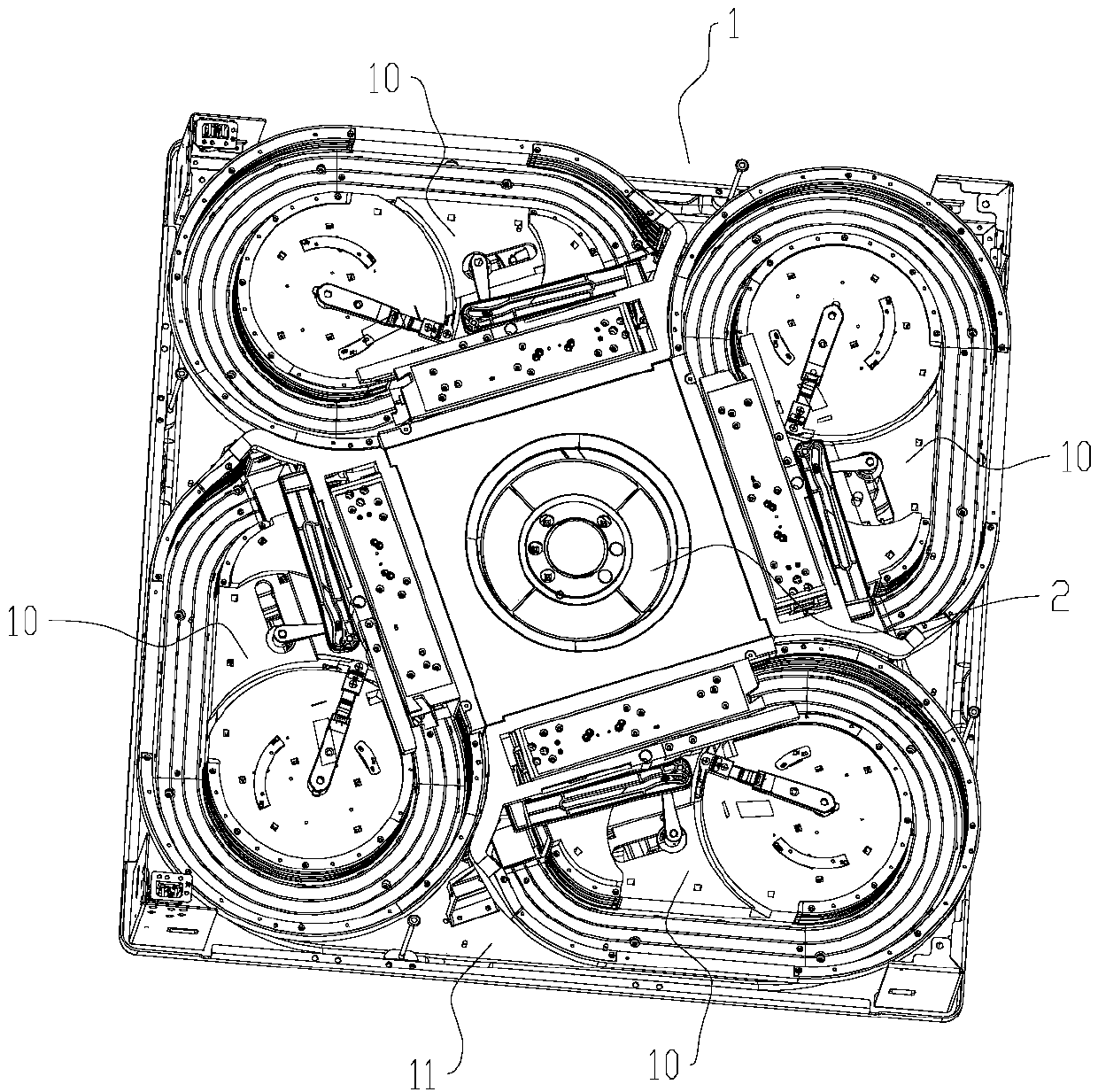 Mahjong machine and slope mahjong tile discharging device and mahjong tile feeding method thereof