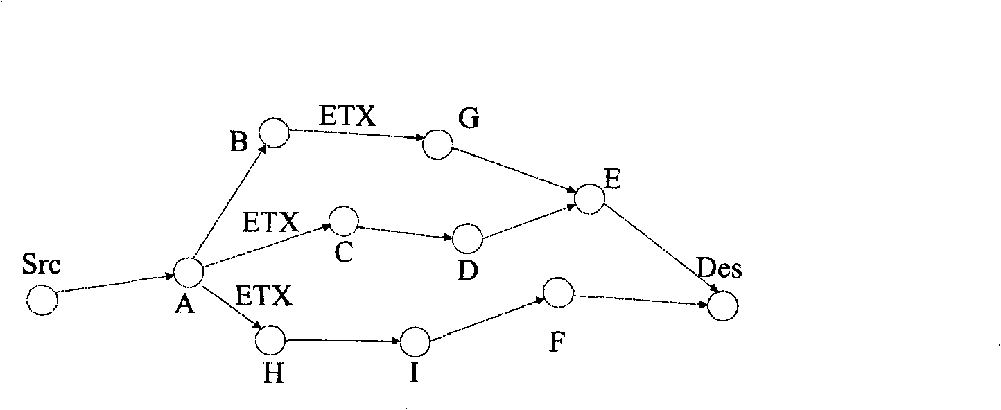 Multi-path routing method for wireless network based on network encoding