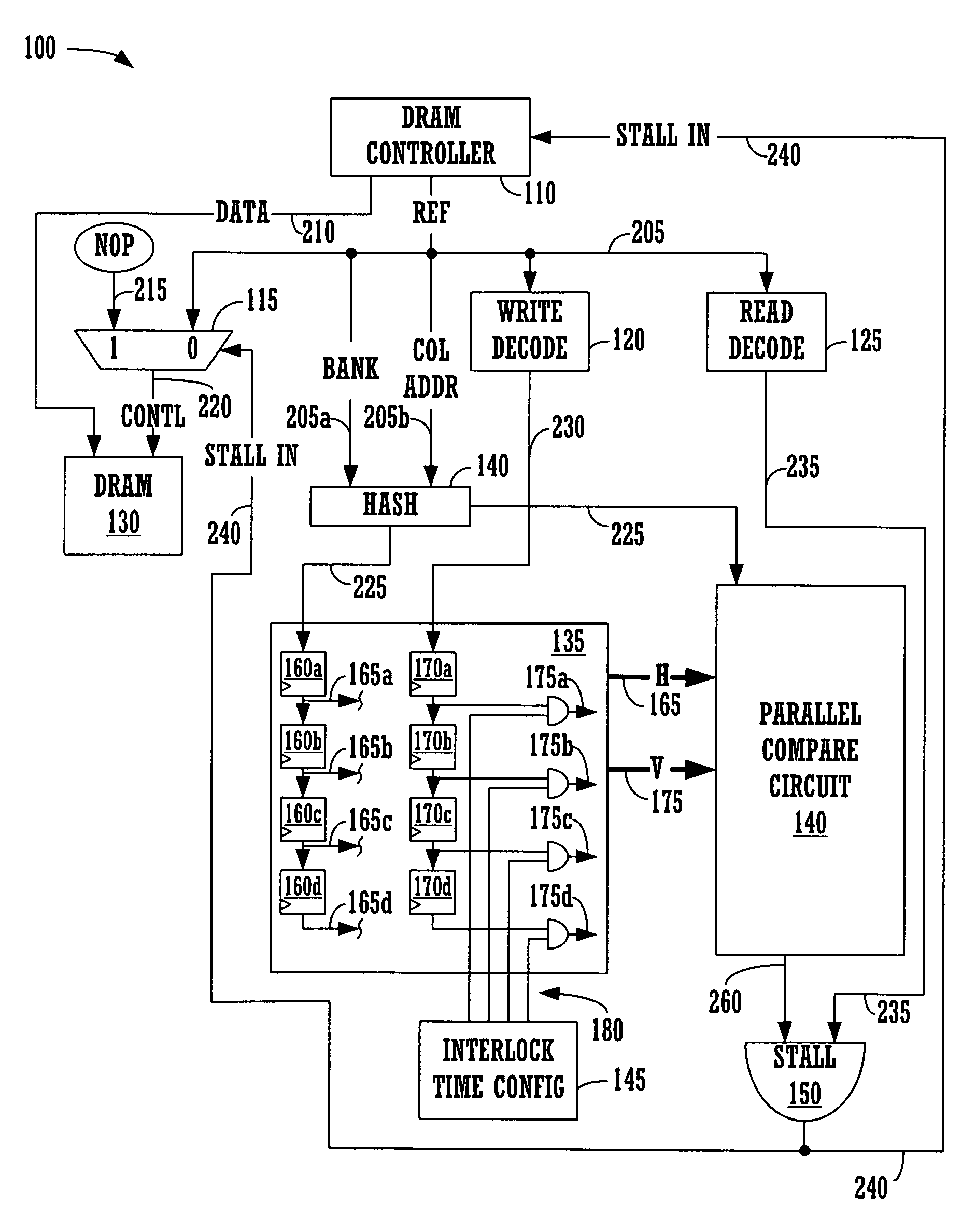 Method and system for efficiently executing reads after writes in a memory employing delayed write data